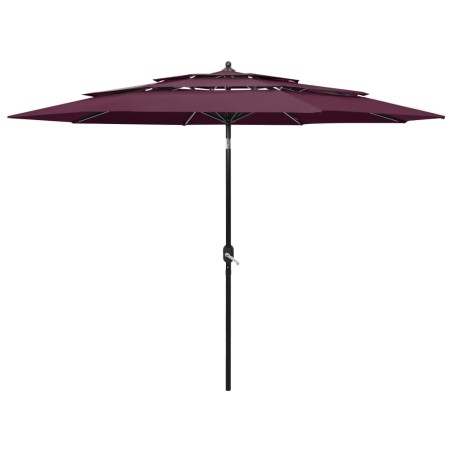 vidaXL Sonnenschirm mit Aluminium-Mast 3-lagig Bordeauxrot 3 m