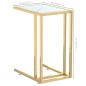 vidaXL Computer-Beistelltisch Weiß Marmor 50x35x65 cm Hartglas vidaXL Computer-Beistelltisch Weiß Marmor 50x35x65 cm Hartglas