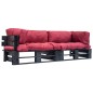 vidaXL 2-tlg. Outdoor-Sofa-Set Paletten mit Kissen in Rot Kiefernholz vidaXL 2-tlg. Outdoor-Sofa-Set Paletten mit Kissen in Rot Kiefernholz