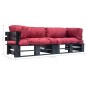 vidaXL 2-tlg. Outdoor-Sofa-Set Paletten mit Kissen in Rot Kiefernholz vidaXL 2-tlg. Outdoor-Sofa-Set Paletten mit Kissen in Rot Kiefernholz
