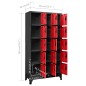 vidaXL Schließfachschrank Anthrazit und Rot 90x40x180 cm Stahl vidaXL Schließfachschrank Anthrazit und Rot 90x40x180 cm Stahl