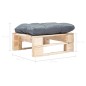 Garten-Palettenhocker mit Kissen in Grau Holz Natur Garten-Palettenhocker mit Kissen in Grau Holz Natur