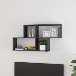 vidaXL Wandregal Hochglanz-Grau 100x18x53 cm Holzwerkstoff