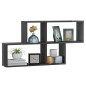 vidaXL Wandregal Hochglanz-Grau 100x18x53 cm Holzwerkstoff vidaXL Wandregal Hochglanz-Grau 100x18x53 cm Holzwerkstoff