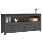 vidaXL TV-Schrank Grau 114x35x52 cm Massivholz Kiefer vidaXL TV-Schrank Grau 114x35x52 cm Massivholz Kiefer