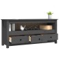 vidaXL TV-Schrank Grau 114x35x52 cm Massivholz Kiefer vidaXL TV-Schrank Grau 114x35x52 cm Massivholz Kiefer