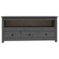 vidaXL TV-Schrank Grau 114x35x52 cm Massivholz Kiefer vidaXL TV-Schrank Grau 114x35x52 cm Massivholz Kiefer