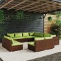 vidaXL 11-tlg. Garten-Lounge-Set mit Kissen Braun Poly Rattan vidaXL 11-tlg. Garten-Lounge-Set mit Kissen Braun Poly Rattan