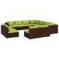 vidaXL 11-tlg. Garten-Lounge-Set mit Kissen Braun Poly Rattan vidaXL 11-tlg. Garten-Lounge-Set mit Kissen Braun Poly Rattan