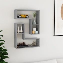 vidaXL Wandregale 2 Stk. Betongrau 50x15x50 cm Holzwerkstoff