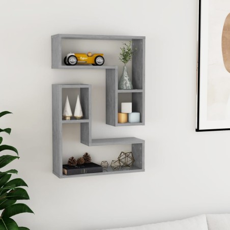 vidaXL Wandregale 2 Stk. Betongrau 50x15x50 cm Holzwerkstoff