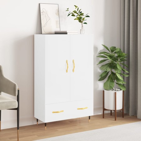 vidaXL Highboard Hochglanz-Weiß 69,5x31x115 cm Holzwerkstoff