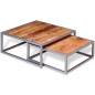 vidaXL Zweiteiliges Couchtisch-Set Akazienholz Massiv vidaXL Zweiteiliges Couchtisch-Set Akazienholz Massiv
