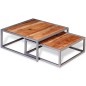 vidaXL Zweiteiliges Couchtisch-Set Akazienholz Massiv vidaXL Zweiteiliges Couchtisch-Set Akazienholz Massiv