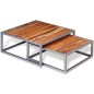 vidaXL Zweiteiliges Couchtisch-Set Akazienholz Massiv vidaXL Zweiteiliges Couchtisch-Set Akazienholz Massiv