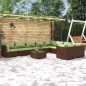 vidaXL 10-tlg. Garten-Lounge-Set mit Kissen Poly Rattan Braun vidaXL 10-tlg. Garten-Lounge-Set mit Kissen Poly Rattan Braun