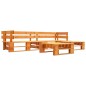 4-tlg. Garten-Lounge-Set aus Paletten mit Roten Kissen Holz 4-tlg. Garten-Lounge-Set aus Paletten mit Roten Kissen Holz