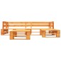 4-tlg. Garten-Lounge-Set aus Paletten mit Roten Kissen Holz 4-tlg. Garten-Lounge-Set aus Paletten mit Roten Kissen Holz