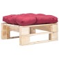 Garten-Palettenhocker mit Kissen in Rot Holz Natur Garten-Palettenhocker mit Kissen in Rot Holz Natur