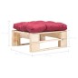 Garten-Palettenhocker mit Kissen in Rot Holz Natur Garten-Palettenhocker mit Kissen in Rot Holz Natur