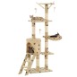 vidaXL Katzenkratzbaum mit Sisal 138 cm Beige Pfoten-Aufdruck vidaXL Katzenkratzbaum mit Sisal 138 cm Beige Pfoten-Aufdruck
