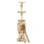 vidaXL Katzenkratzbaum mit Sisal 138 cm Beige Pfoten-Aufdruck vidaXL Katzenkratzbaum mit Sisal 138 cm Beige Pfoten-Aufdruck