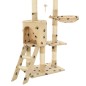 vidaXL Katzenkratzbaum mit Sisal 138 cm Beige Pfoten-Aufdruck vidaXL Katzenkratzbaum mit Sisal 138 cm Beige Pfoten-Aufdruck