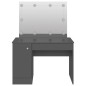 vidaXL Schminktisch mit LED-Beleuchtung 110x55x145 cm MDF Grau vidaXL Schminktisch mit LED-Beleuchtung 110x55x145 cm MDF Grau