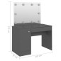 vidaXL Schminktisch mit LED-Beleuchtung 110x55x145 cm MDF Grau vidaXL Schminktisch mit LED-Beleuchtung 110x55x145 cm MDF Grau