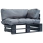 Outdoor-Sofa Paletten mit Kissen in Grau Kiefernholz Outdoor-Sofa Paletten mit Kissen in Grau Kiefernholz