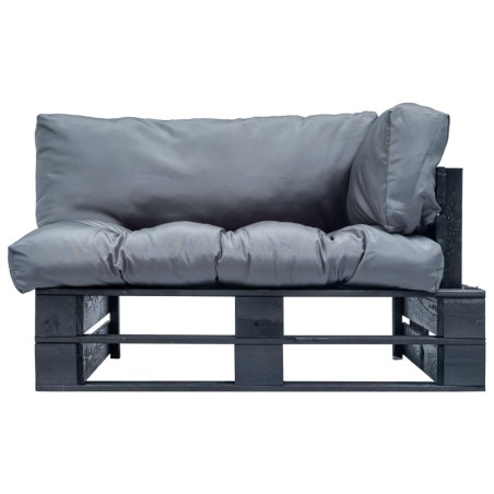 Outdoor-Sofa Paletten mit Kissen in Grau Kiefernholz