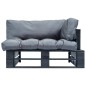 Outdoor-Sofa Paletten mit Kissen in Grau Kiefernholz Outdoor-Sofa Paletten mit Kissen in Grau Kiefernholz