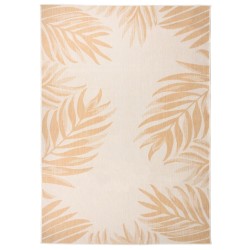 vidaXL Outdoor-Teppich Flachgewebe 140x200 cm Blattmuster