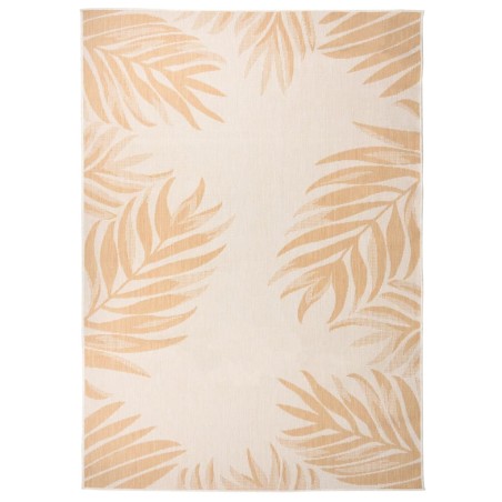 vidaXL Outdoor-Teppich Flachgewebe 140x200 cm Blattmuster