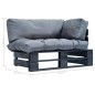 Outdoor-Sofa Paletten mit Kissen in Grau Kiefernholz Outdoor-Sofa Paletten mit Kissen in Grau Kiefernholz