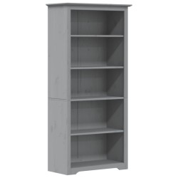 vidaXL Bücherregal BODO Grau 80x38x180 cm Massivholz Kiefer 5 Fächer