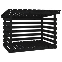 vidaXL Kaminholzregal Schwarz 108x73x79 cm Massivholz Kiefer