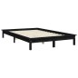 vidaXL Massivholzbett Schwarz 140x190 cm Kiefer vidaXL Massivholzbett Schwarz 140x190 cm Kiefer