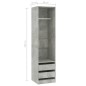vidaXL Kleiderschrank Schubladen Betongrau 50x50x200cm Holzwerkstoff vidaXL Kleiderschrank Schubladen Betongrau 50x50x200cm Holzwerkstoff