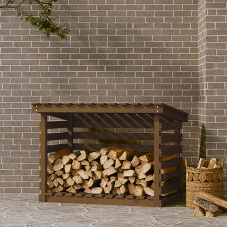 vidaXL Kaminholzregal Honigbraun 108x73x79 cm Massivholz Kiefer