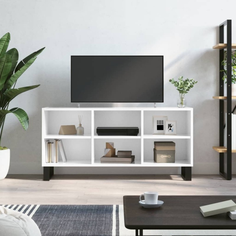 vidaXL TV-Schrank Hochglanz-Weiß 103,5x30x50 cm Holzwerkstoff vidaXL TV-Schrank Hochglanz-Weiß 103,5x30x50 cm Holzwerkstoff