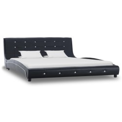 vidaXL Bett Memory-Schaum-Matratze Schwarz Kunstleder 160x200cm