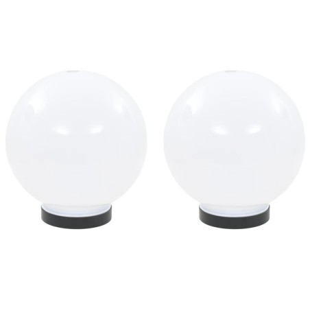 vidaXL LED-Gartenleuchten 2 Stk. Kugelförmig 20 cm PMMA