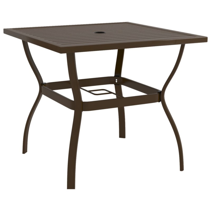 vidaXL Gartentisch Braun 81,5x81,5x72 cm Stahl vidaXL Gartentisch Braun 81,5x81,5x72 cm Stahl