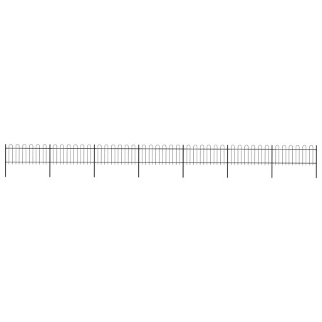 vidaXL Gartenzaun mit Bügel-Design Stahl 11,9 x 0,8 m Schwarz
