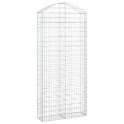 vidaXL Gabione mit Hochbogen 100x30x220/240 cm Verzinktes Eisen