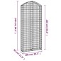vidaXL Gabione mit Hochbogen 100x30x220/240 cm Verzinktes Eisen vidaXL Gabione mit Hochbogen 100x30x220/240 cm Verzinktes Eisen