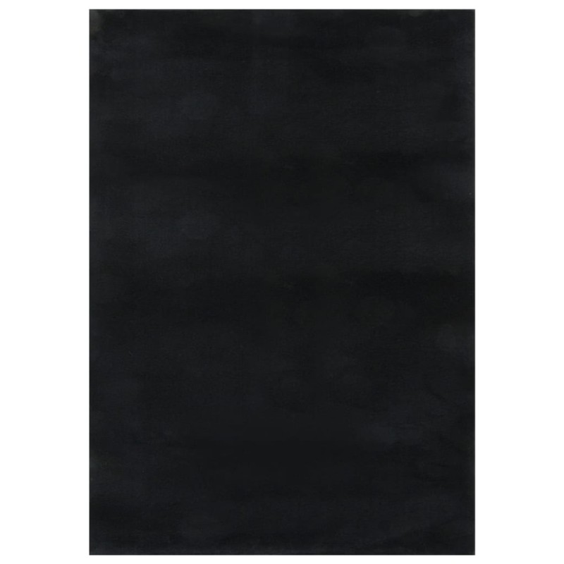 vidaXL Teppich Waschbar Flauschig Kurzflor 120x170 Rutschfest Schwarz vidaXL Teppich Waschbar Flauschig Kurzflor 120x170 Rutschfest Schwarz