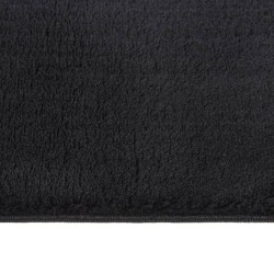 vidaXL Teppich Waschbar Flauschig Kurzflor 120x170 Rutschfest Schwarz
