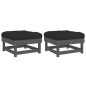 vidaXL Gartenhocker mit Kissen 2 Stk. Grau Massivholz Kiefer vidaXL Gartenhocker mit Kissen 2 Stk. Grau Massivholz Kiefer